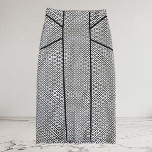 Faith and Joy Black and White Patterned Pencil Skirt Size Small